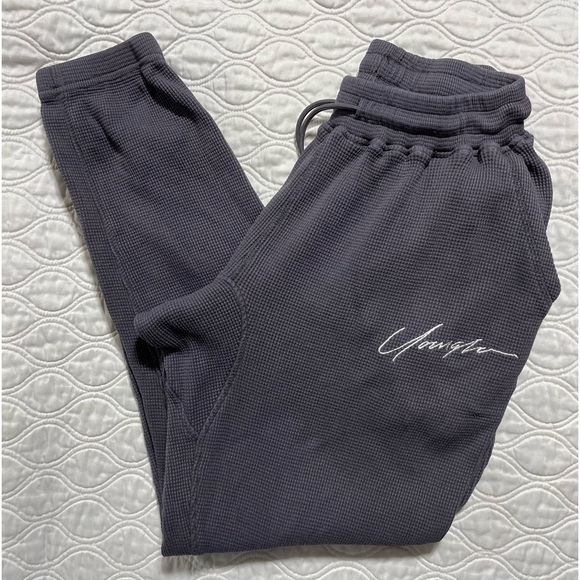 YoungLA Pants - YOUNGLA-waffle knit cuffed joggers